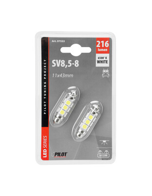 ΛΑΜΠΑΚΙ ΠΛΑΦΟΝΙΕΡΑΣ 24-30V 11x43mm 216lm 12xSMD LED ΛΕΥΚΟ (ΔΙΠΛΗΣ ΠΟΛΙΚΟΤΗΤΑΣ/ CAN-BUS) 2ΤΕΜ.