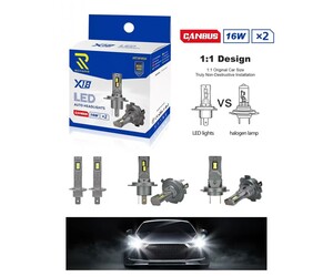 RCHANG ΛΑΜΠΕΣ LED ΑΥΤΟΚΙΝΗΤΟΥ Χ18 H7 16Wx2 W18524-1