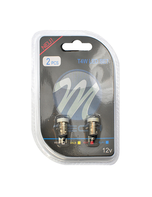T4W 12V 0,32W BA9s (ΜΙΝΙΟΝ) LED 4xSMD3528 ΛΕΥΚΟ BLISTER 2ΤΕΜ.
