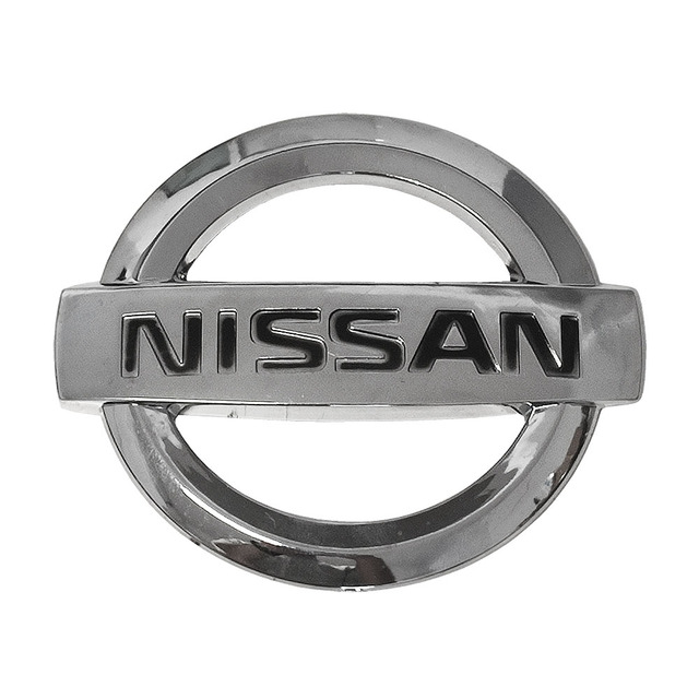 Σήμα αυτοκόλλητο πλαστικό χρωμίου 8x7cm - Nissan