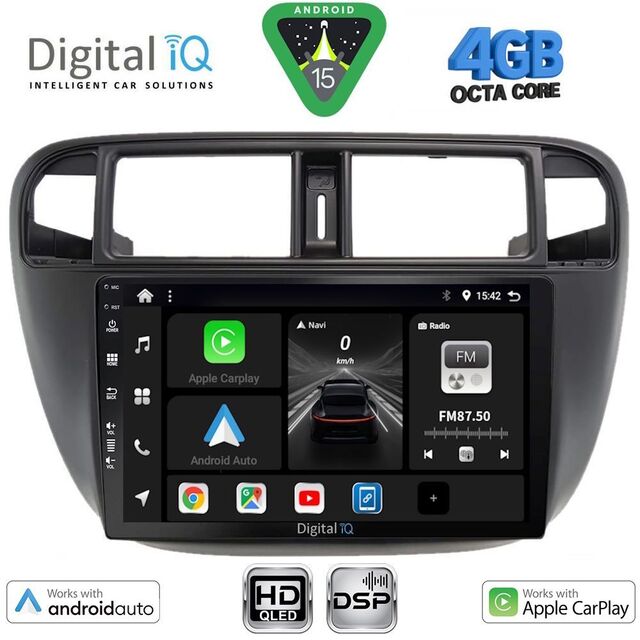 DIGITAL IQ BXF 16186_CPAA A/C (9inc) MULTIMEDIA TABLET for HONDA CIVIC mod. 1995-2001