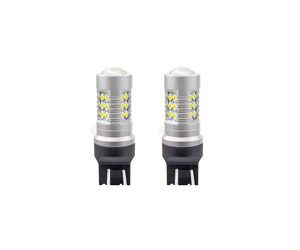 Amio - Λαμπτήρες LED τύπου W21/5W (T20 / 7443) για 12V & 24V ισχύος 6.2W με ψυχρό λευκό φως 5600K και 24 SMD 3030 CANBUS για αυξημένη ορατότητα πίσω φωτισμού - 1 Σετ (02126/AM)