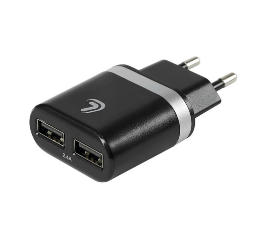 Lampa – Φορτιστής Πρίζας 220V σε 2 USB 5V 2.4A για Κινητά Smartphones Tablet Universal – 1 Τεμ. (L3894.9/T)