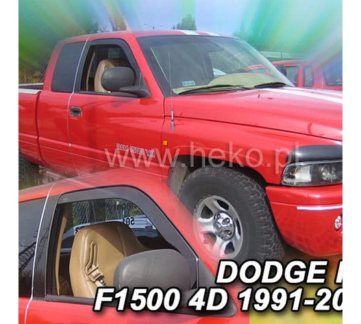 ΑΝΕΜΟΘΡΑΥΣΤΕΣ ΓΙΑ DODGE RAM 1500 4D 1991-2002 ΖΕΥΓΑΡΙ ΑΠΟ ΕΥΚΑΜΠΤΟ ΦΙΜΕ ΠΛΑΣΤΙΚΟ HEKO - 2 ΤΕΜ.