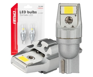 Amio - Λάμπα LED CANBUS T15 (W16W) 2SMD 3570 Λευκή 6000K 12V/24V για Φώτα Όπισθεν & Βοηθητικό Φωτισμό - 2τεμ. (04257/AM)