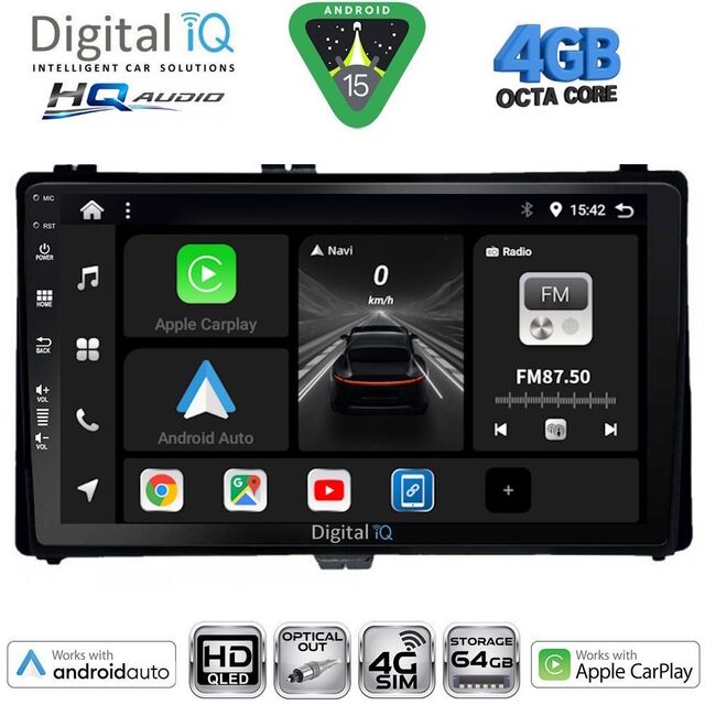 DIGITAL IQ BXK 19703A_CPAA (9inc) MULTIMEDIA TABLET for TOYOTA AURIS mod. 2015-2021 – AYGO X mod. 2022-2026 – COROLLA mod. 2017-2019