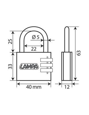 ΛΟΥΚΕΤΟ 40mm PADLOCK ΜΕ 3 ΨΗΦΙΑ