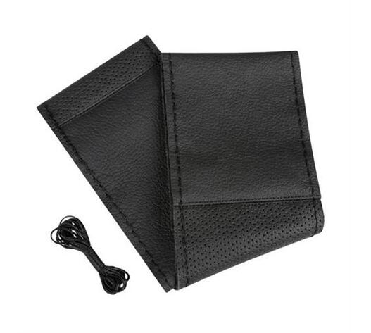 Lampa Κάλυμμα Τιμονιού Αυτοκινήτου Sport Leather Top Grip Δετό 37-39εκ. Λείο & Διάτρητο Γνήσιο Δέρμα Μαύρο με Μαύρη Ραφή 1-τεμ. (L3299.8)