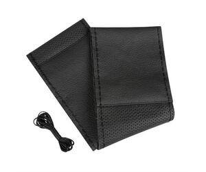 Lampa Κάλυμμα Τιμονιού Αυτοκινήτου Sport Leather Top Grip Δετό 37-39εκ. Λείο & Διάτρητο Γνήσιο Δέρμα Μαύρο με Μαύρη Ραφή 1-τεμ. (L3299.8)