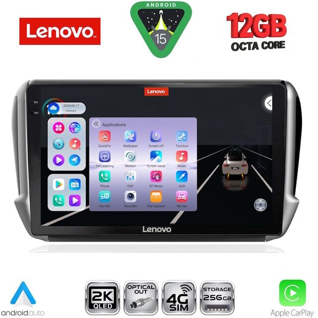LENOVO SSZ 12508_CPA (10inc) MULTIMEDIA TABLET for PEUGEOT 208-2008 mod. 2012-2021