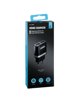Lampa – Φορτιστής Πρίζας 220V σε 2 USB 5V 2.4A για Κινητά Smartphones Tablet Universal – 1 Τεμ. (L3894.9/T)