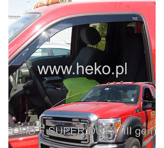 ΑΝΕΜΟΘΡΑΥΣΤΕΣ ΓΙΑ FORD F550 SUPER DUTY 1ΜΙΣΗ ΚΑΜΠΙΝΑ 2011-2016 ΖΕΥΓΑΡΙ ΑΠΟ ΕΥΚΑΜΠΤΟ ΦΙΜΕ ΠΛΑΣΤΙΚΟ HEKO - 2 ΤΕΜ.