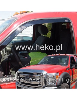 ΑΝΕΜΟΘΡΑΥΣΤΕΣ ΓΙΑ FORD F550 SUPER DUTY 1ΜΙΣΗ ΚΑΜΠΙΝΑ 2011-2016 ΖΕΥΓΑΡΙ ΑΠΟ ΕΥΚΑΜΠΤΟ ΦΙΜΕ ΠΛΑΣΤΙΚΟ HEKO - 2 ΤΕΜ.