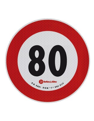 ΣΗΜΑ ΤΑΧΥΤΗΤΑΣ ΧΙΛΙΟΜΕΤΡΩΝ 80km/h ΑΥΤΟΚΟΛΛΗΤΟ 20CM ΔΙΑΜΕΤΡΟΣ
