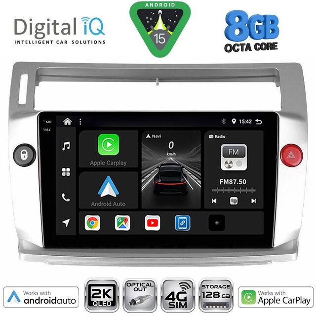 DIGITAL IQ BXK 20084SL_CPAA (9inc) MULTIMEDIA TABLET for CITROEN C4  mod. 2004-2011 (SILVER)