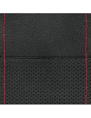 Lampa Κάλυμμα Τιμονιού Αυτοκινήτου Sport Leather Top Grip Δετό 37-39εκ. Λείο & Διάτρητο Γνήσιο Δέρμα Μαύρο με Κόκκινη Ραφή 1-τεμ. (L3299.9)