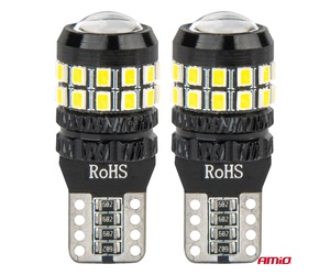 Amio - Λάμπες LED CANBUS T10 (W5W) 27SMD 2016 Λευκές 5500K 12V/24V - 2τεμ. (04258/AM)