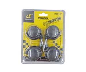 CHENG TAO ΠΛΑΣΤΙΚΑ ΡΟΔΑΚΙΑ 1.5'' ΜΕ ΦΡΕΝΟ ΣΕΤ 4ΤΜΧ CT-44433