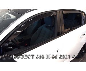 ΑΝΕΜΟΘΡΑΥΣΤΕΣ ΓΙΑ PEUGEOT 308 5D 2021+ ΣΕΤ ΑΥΤΟΚΙΝΗΤΟΥ ΑΠΟ ΕΥΚΑΜΠΤΟ ΦΙΜΕ ΠΛΑΣΤΙΚΟ HEKO - 4 ΤΕΜ.