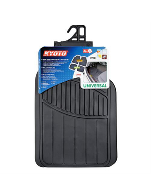 Πατάκια  KYOTO UNIVERSAL Λάστιχο 4τεμ 67x46cm + 40x33cm Μαύρα