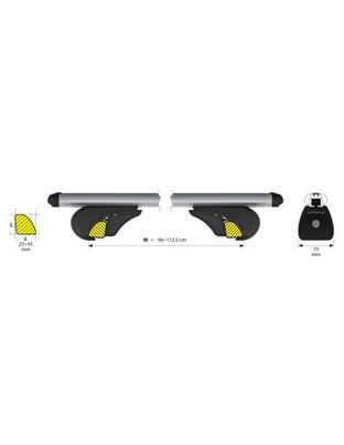 ΜΠΑΡΕΣ ΟΡΟΦΗΣ ΓΙΑ S/W RAIL-TOP ΑΛΟΥΜΙΝΙΟΥ 120cm ΜΕ ΚΛΕΙΔΙ 2τεμ.