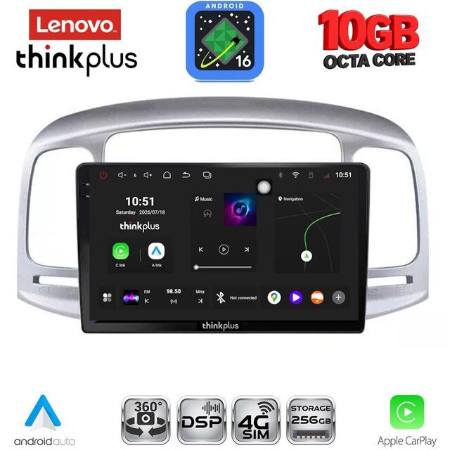 LENOVO LTM 11249SL_CPA (9inc) MULTIMEDIA TABLET for HYUNDAI ACCENT mod. 2005-2012 (SILVER)