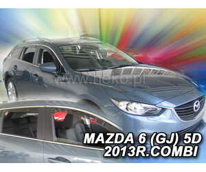 ΑΝΕΜΟΘΡΑΥΣΤΕΣ ΓΙΑ MAZDA 6 GJ 5D COMBI 08/2013+ ΣΕΤ ΑΥΤΟΚΙΝΗΤΟΥ ΑΠΟ ΕΥΚΑΜΠΤΟ ΦΙΜΕ ΠΛΑΣΤΙΚΟ HEKO - 4 ΤΕΜ.