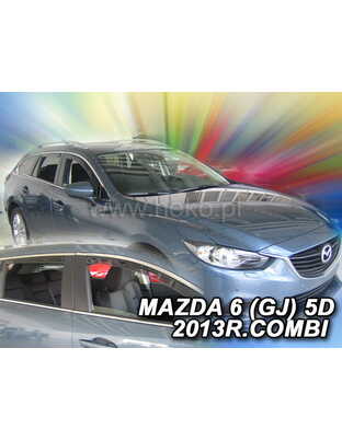 ΑΝΕΜΟΘΡΑΥΣΤΕΣ ΓΙΑ MAZDA 6 GJ 5D COMBI 08/2013+ ΣΕΤ ΑΥΤΟΚΙΝΗΤΟΥ ΑΠΟ ΕΥΚΑΜΠΤΟ ΦΙΜΕ ΠΛΑΣΤΙΚΟ HEKO - 4 ΤΕΜ.