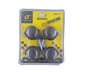 CHENG TAO ΠΛΑΣΤΙΚΑ ΡΟΔΑΚΙΑ 1.5'' ΜΕ ΦΡΕΝΟ ΣΕΤ 4ΤΜΧ CT-44442