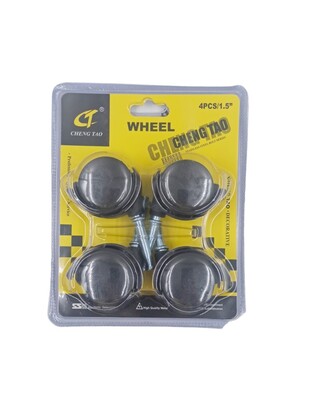 CHENG TAO ΠΛΑΣΤΙΚΑ ΡΟΔΑΚΙΑ 1.5'' ΜΕ ΦΡΕΝΟ ΣΕΤ 4ΤΜΧ CT-44442
