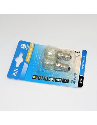 ΛΑΜΠΑ ΦΟΥΡΝΟΥ DIMMER 300°C 2τμχ E14 15W 3500K LI-LA-6543