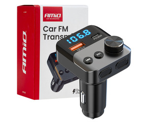 Amio - FM Transmitter Αναπτήρα τύπου FMT01 τάση λειτουργίας για Επιβατικά Αυτοκίνητα και Φορτηγά με 1xUSB Type-A και 1xUSB Type-C για Επιβατικά Αυτοκίνητα και Φορτηγά - 1 τεμ. (04647/AM)