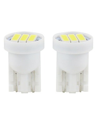 Amio - Λαμπάκια LED 3SMD 7020 τύπου T10 βάση W5W W2.1x9.5d τάση λειτουργίας 12V απόδοσης 0.4W χρώμα λευκό για Επιβατικά Αυτοκίνητα - 2 τεμ. (01096/AM)