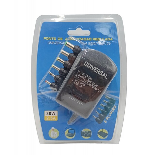 UNIVERSAL ΤΡΟΦΟΔΟΤΙΚΟ 2.5A 30W ΜΕ 6 ΒΥΣΜΑΤΑ YC668