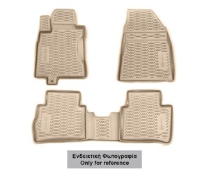 ΠΑΤΑΚΙΑ ΣΕ ΣΚΑΦΗ TPE ΛΑΣΤΙΧΟ ΓΙΑ PEUGEOT 407 5D 04/2004-2011  ΣΕ ΜΠΕΖ ΧΡΩΜΑ NOVLINE - 4 ΤΕΜ.