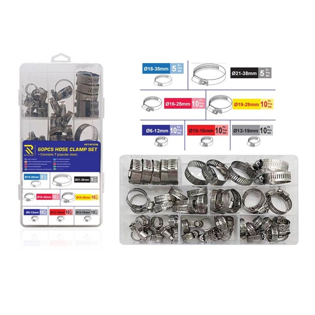 RCHANG ΣΕΤ 60ΤΜΧ ΣΦΙΓΚΤΗΡΕΣ ΣΩΛΗΝΩΝ 6mm-38mm W15396