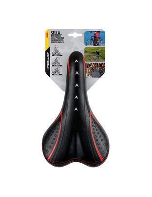 Σέλα ποδηλάτου (265x145mm /450gr) μαύρη/κόκκινη Dynamic MTB/Racing S-12 Selle/Saddles Specialist