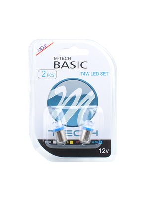 T4W 12V 0,29W BA9s (ΜΙΝΙΟΝ) LED 1xFlux 8mm ΜΠΛΕ BLISTER 2ΤΕΜ.