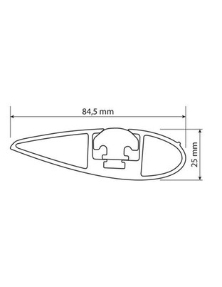 ΜΠΑΡΕΣ ΟΡΟΦΗΣ ΑΛΟΥΜΙΝΙΟΥ FLUSH BAR STANDARD YAKIMA 95 cm (ΜΑΥΡΟ ΧΡΩΜΑ/ΜΕ ΚΛΕΙΔΑΡΙΕΣ) ΓΙΑ ΟΛΕΣ ΤΙΣ ΟΡΟΦΕΣ - 2 ΤΕΜ.