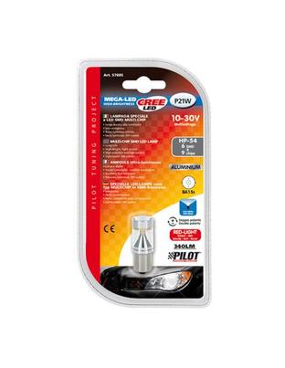 P21W 10-30V BA15s 750lm Μονοπολικό Κόκκινο (STOP) Διάθλασης MEGA-LED 54 CREE-LED BLISTER 1τεμ.