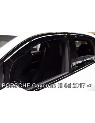 ΑΝΕΜΟΘΡΑΥΣΤΕΣ ΓΙΑ PORSCHE CAYENNE 5D 2017+ - ΣΕΤ ΑΥΤΟΚΙΝΗΤΟΥ ΑΠΟ ΕΥΚΑΜΠΤΟ ΦΙΜΕ ΠΛΑΣΤΙΚΟ HEKO - 4 ΤΕΜ.