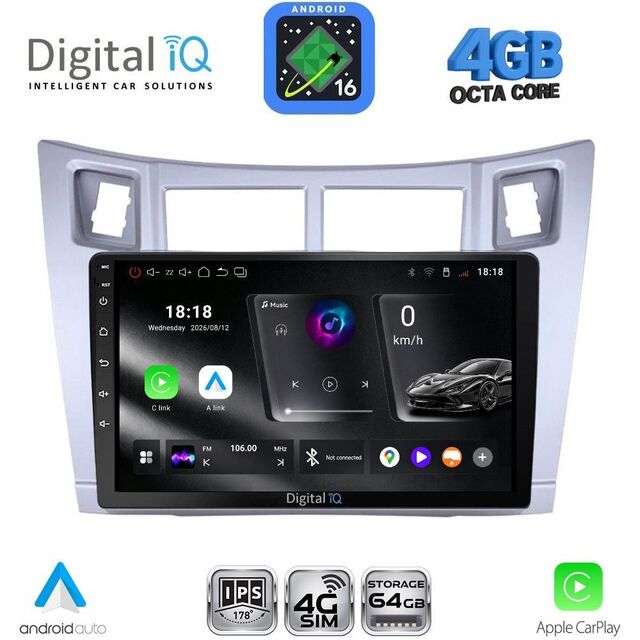 DIGITAL IQ RTG 6736SL_CPA (9inc) MULTIMEDIA TABLET for TOYOTA YARIS mod. 2006-2011 (SILVER)