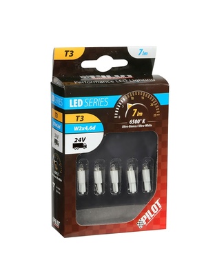 ΛΑΜΠΑΚΙ LED T3 24V W2x4.6d (Λευκό)