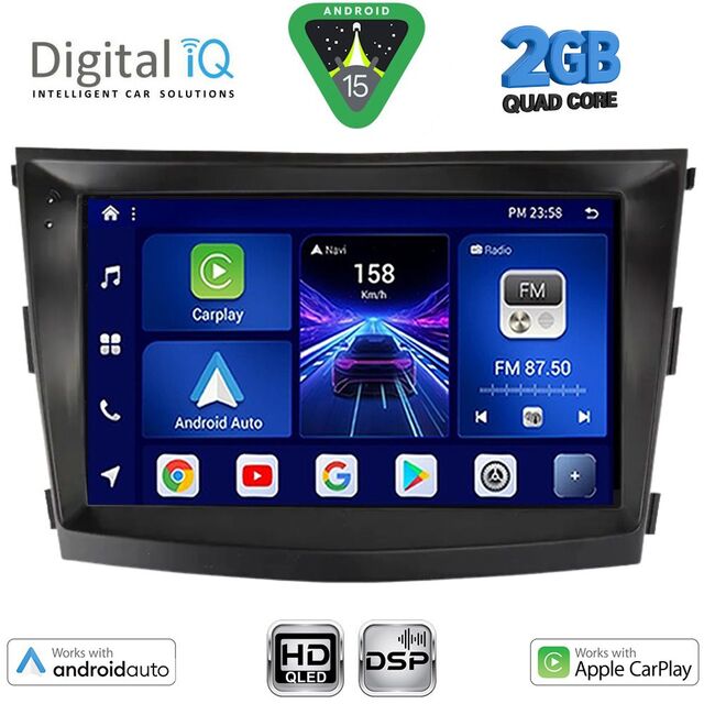 DIGITAL IQ BXC 3658_CPAA (9inc) MULTIMEDIA TABLET for SSANGYONG TIVOLI mod. 2016-2024