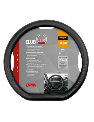 Lampa - Κάλυμμα Τιμονιού Club Sport από Skeentex για Renaultt T 01/22> κοφτό άοσμο μαλακό φαρδιά λαβή Μαύρο - 1 τεμ. (L9784.1)