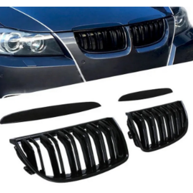 Μάσκες καρδιές μαύρο γυαλιστερό M4 Look - Bmw E90 / 2005-2008 Pro facelift
