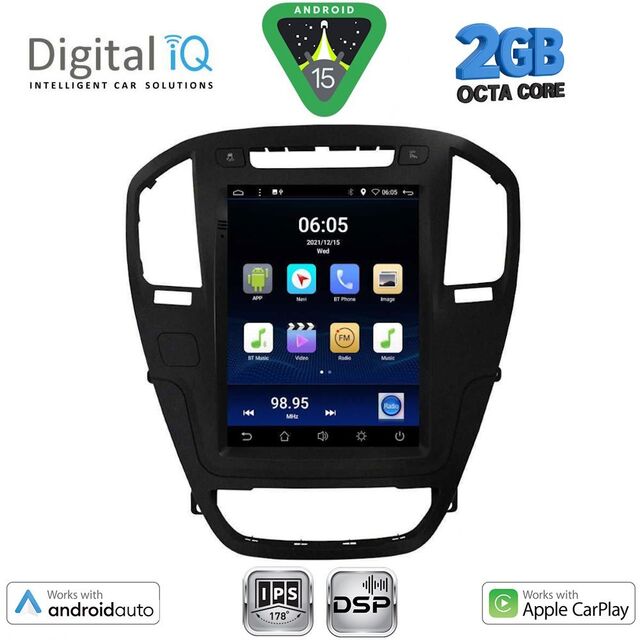 DIGITAL IQ BXF 5914BL_CPAA TESLA STYLE for OPEL INSIGNIA mod. 2008-2013 (Black colour)