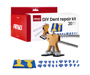 Amio - Kit Επισκευής Λαμαρίνας από Λακούβες (Αμάξωμα Οχήματος) DIY Dent Repair Kit με 20 Αντάπτορες για Επιβατικά Αυτοκίνητα - 1 σετ (04598/AM)