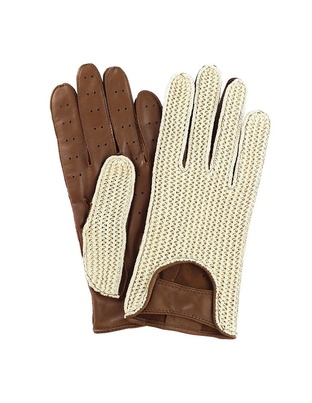 ΓΑΝΤΙΑ ΟΔΗΓΟΥ ΔΕΡΜΑΤΙΝΑ/ΠΛΕΚΤΑ ΚΑΦΕ (M) VINTAGE GLOVES