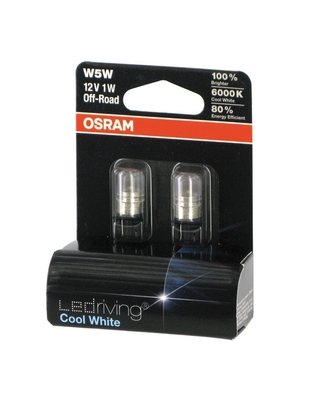 T10 W5W 12V - 1W - W 2,1 X 9,5 d - 6.000K (ΛΕΥΚΟ/ΨΥΧΡΟ) OSRAM LEDriving- 2 ΤΕΜ. BLISTER
